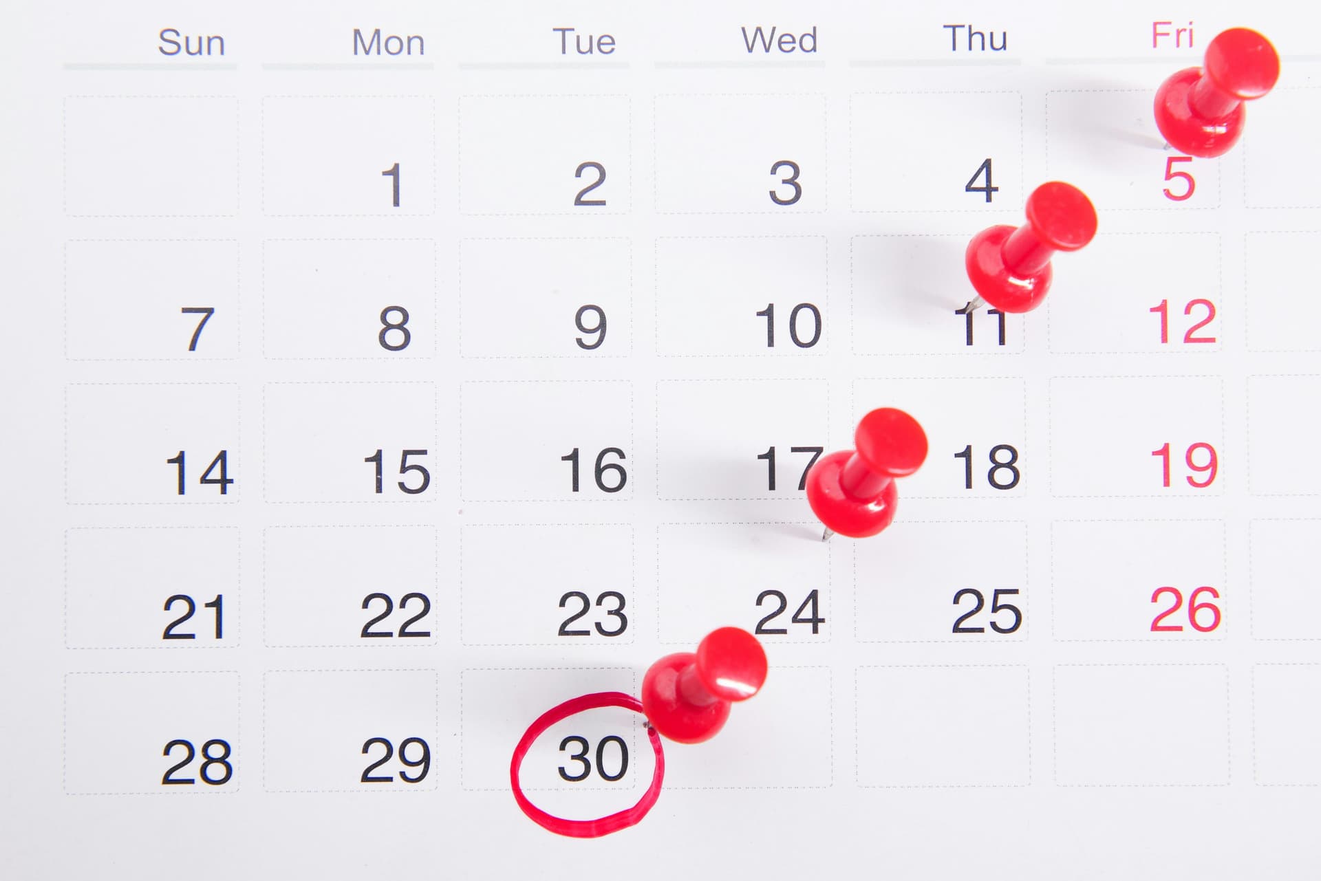 Calendario de citas médicas durante el embarazo